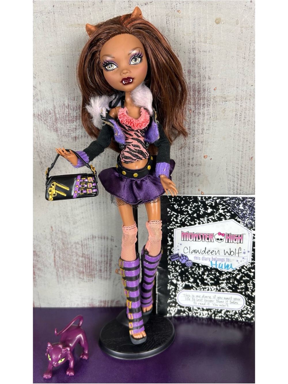 Monster High Clawdeen Wolf 1st Wave OG Doll White Elastics